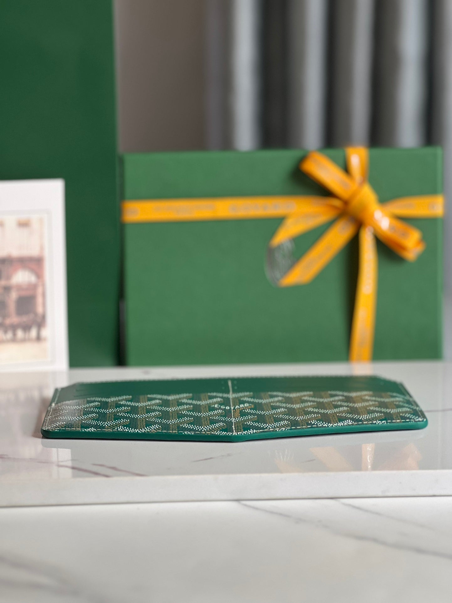 GOYARD INSERT LOUISE 21 IN GREEN GOYARDINE CANVAS