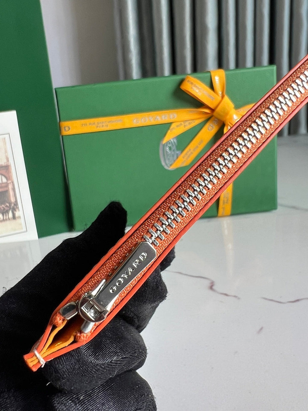 GOYARD INSERT LOUISE 21 IN RED ORANGE GOYARDINE CANVAS