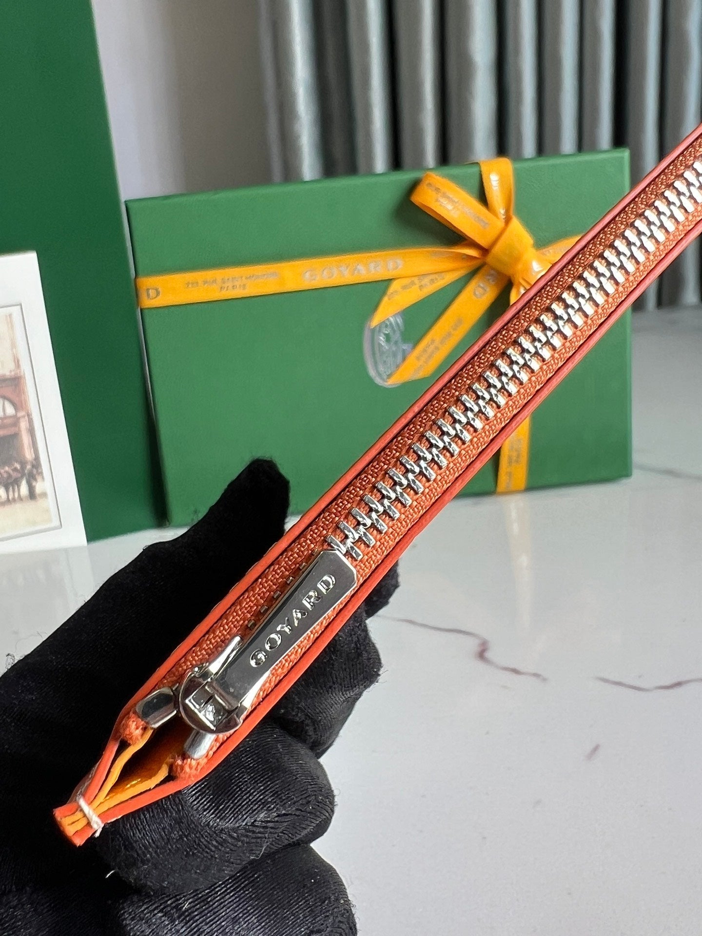 GOYARD INSERT LOUISE 21 IN RED ORANGE GOYARDINE CANVAS