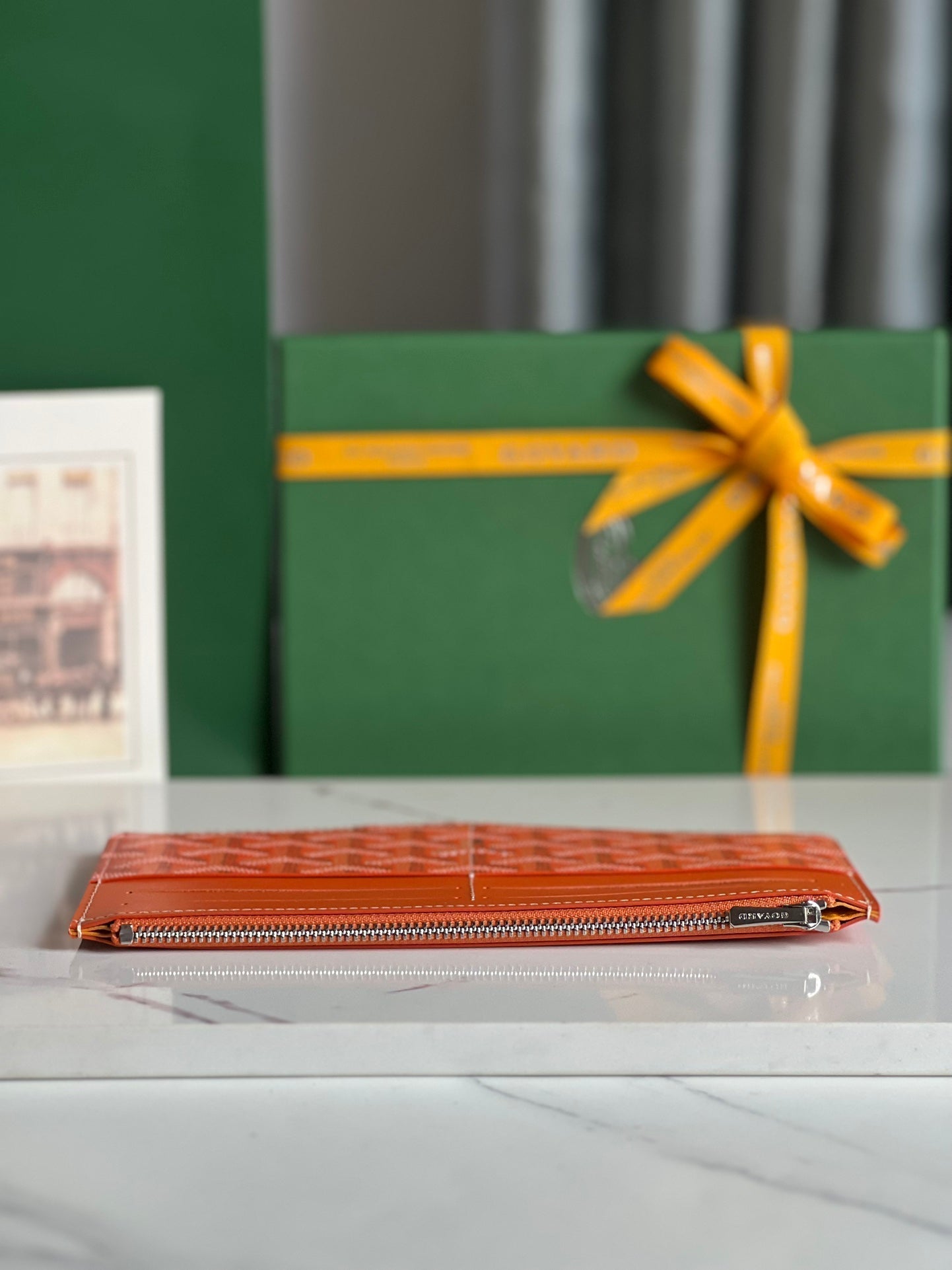 GOYARD INSERT LOUISE 21 IN RED ORANGE GOYARDINE CANVAS