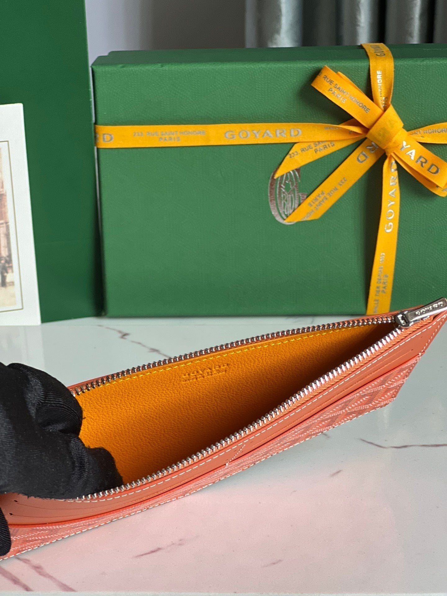 GOYARD INSERT LOUISE 21 IN RED ORANGE GOYARDINE CANVAS