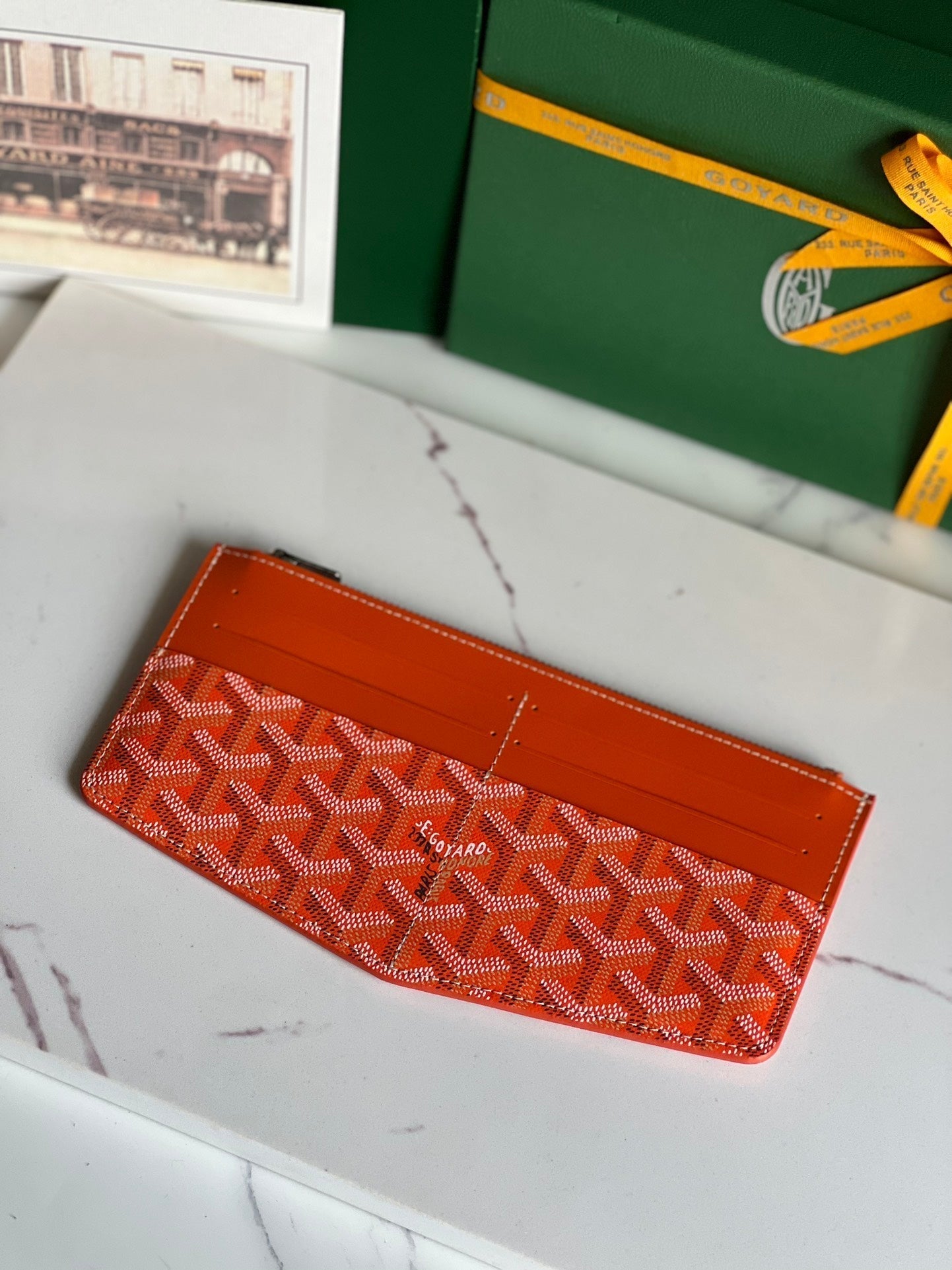 GOYARD INSERT LOUISE 21 IN RED ORANGE GOYARDINE CANVAS
