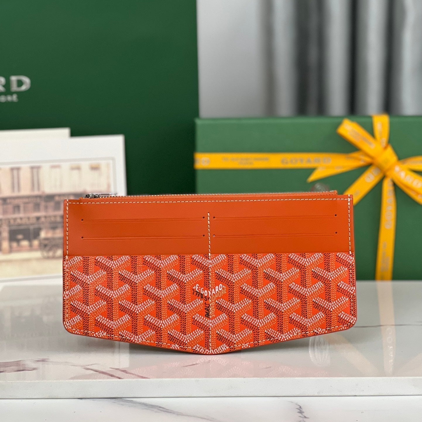 GOYARD INSERT LOUISE 21 IN RED ORANGE GOYARDINE CANVAS