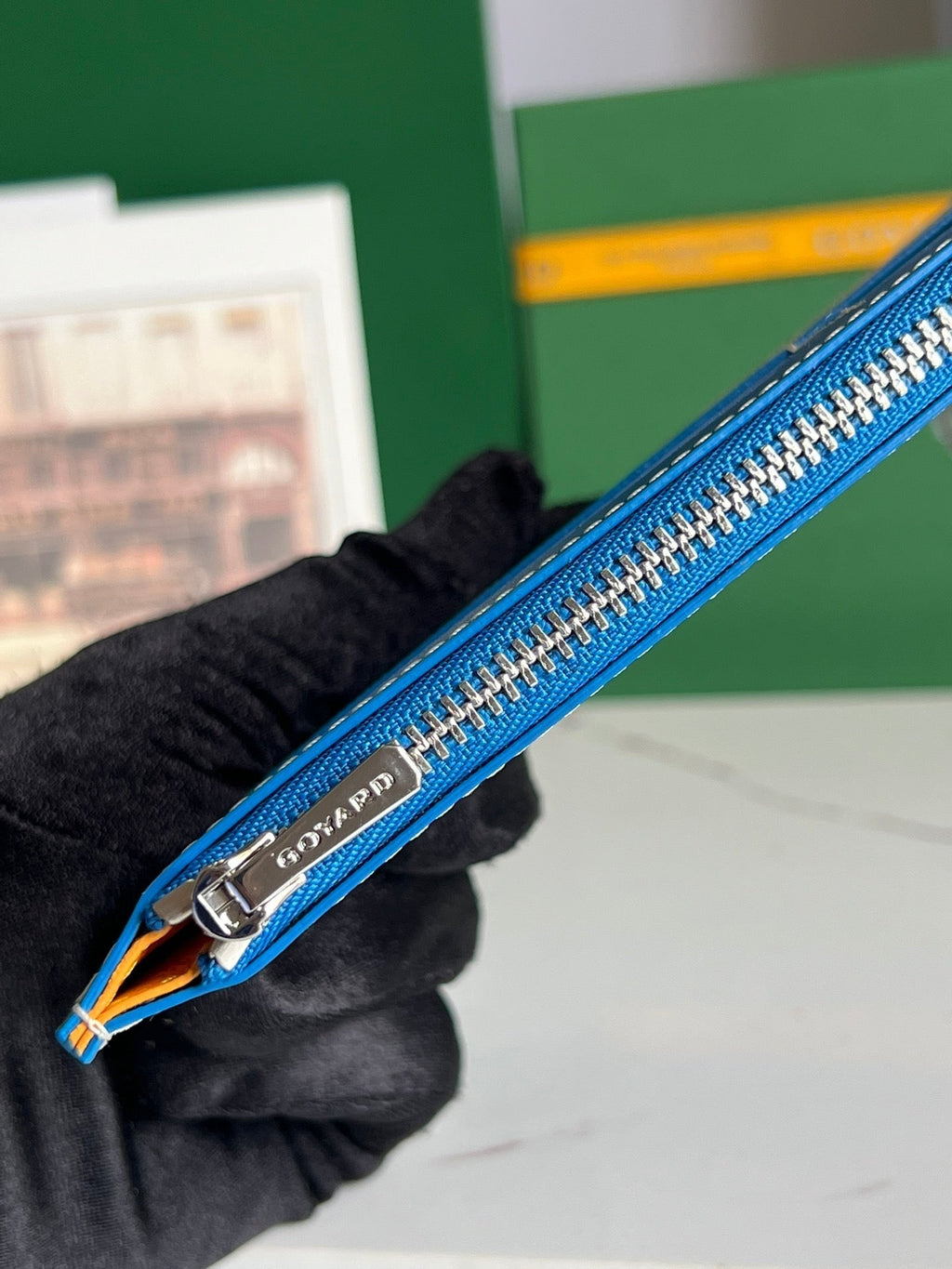 GOYARD INSERT LOUISE 21 IN TORY BLUE GOYARDINE CANVAS