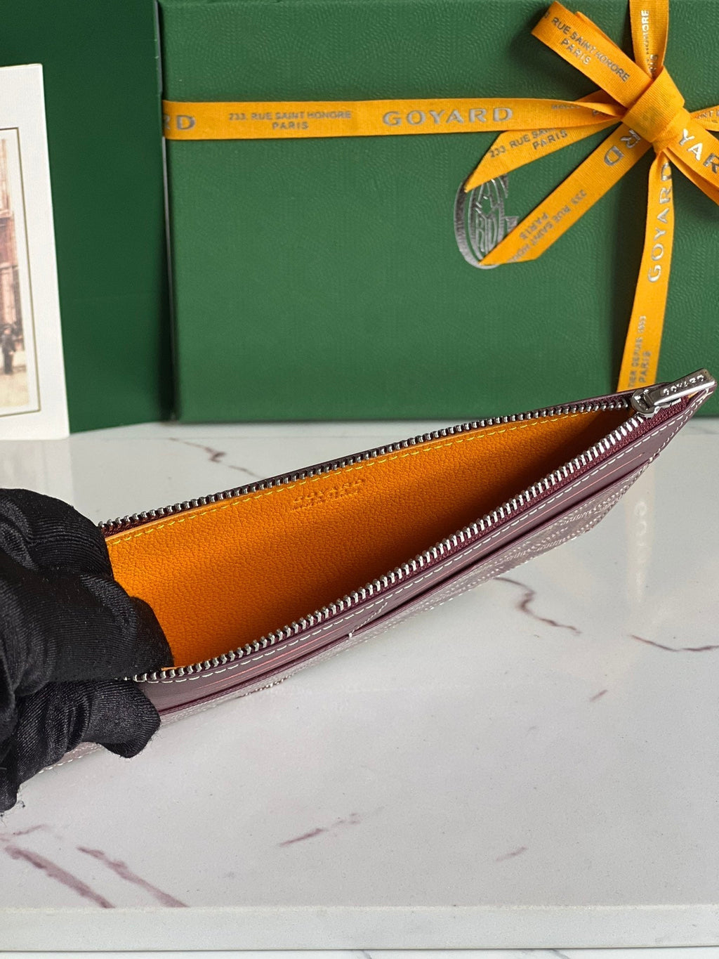 GOYARD INSERT LOUISE 21 IN BURGUNDY RED GOYARDINE CANVAS