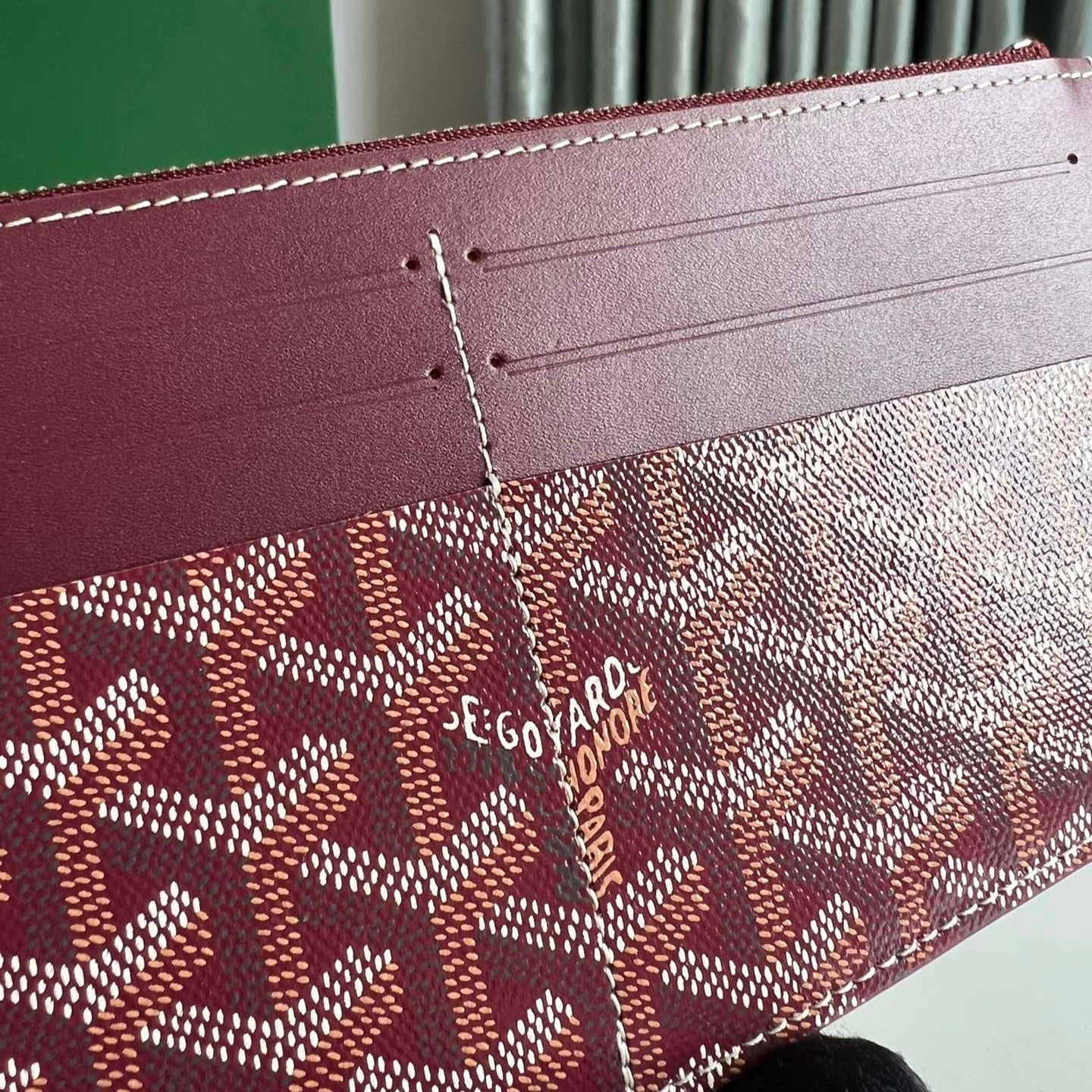 GOYARD INSERT LOUISE 21 IN BURGUNDY RED GOYARDINE CANVAS