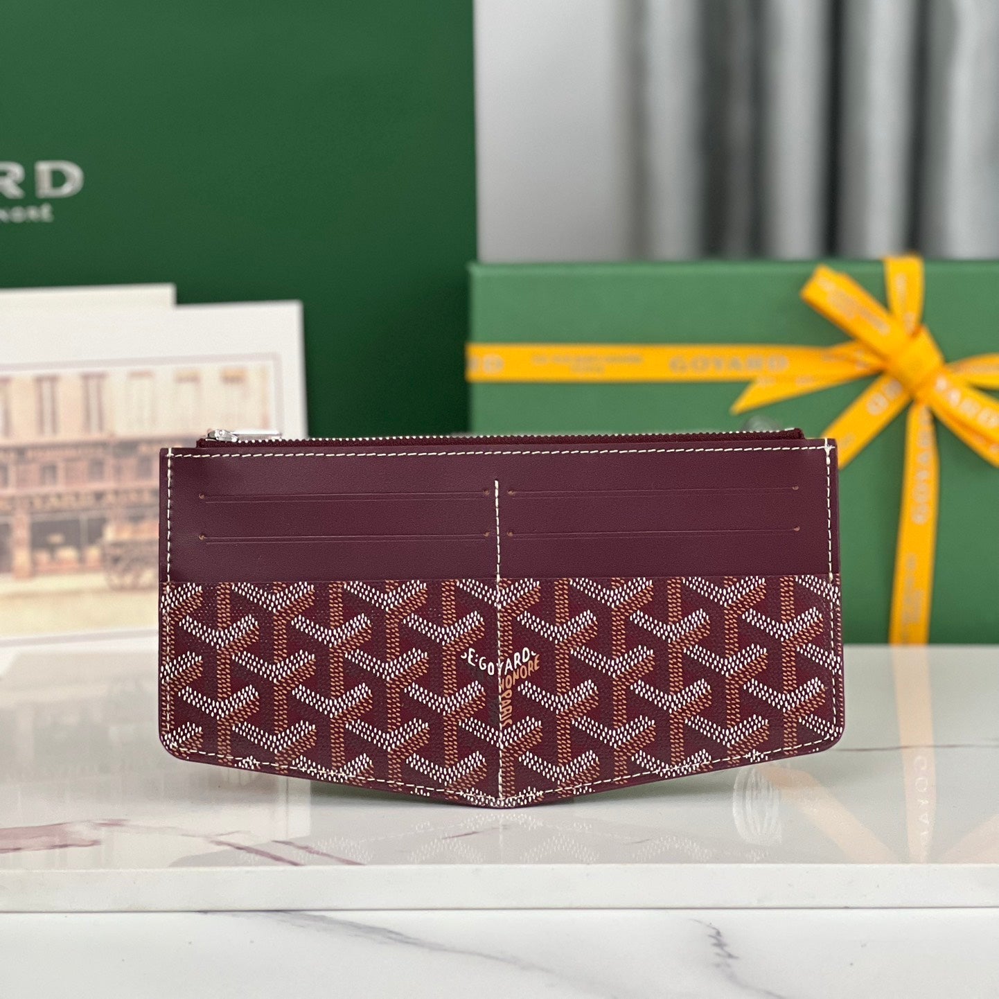 GOYARD INSERT LOUISE 21 IN BURGUNDY RED GOYARDINE CANVAS