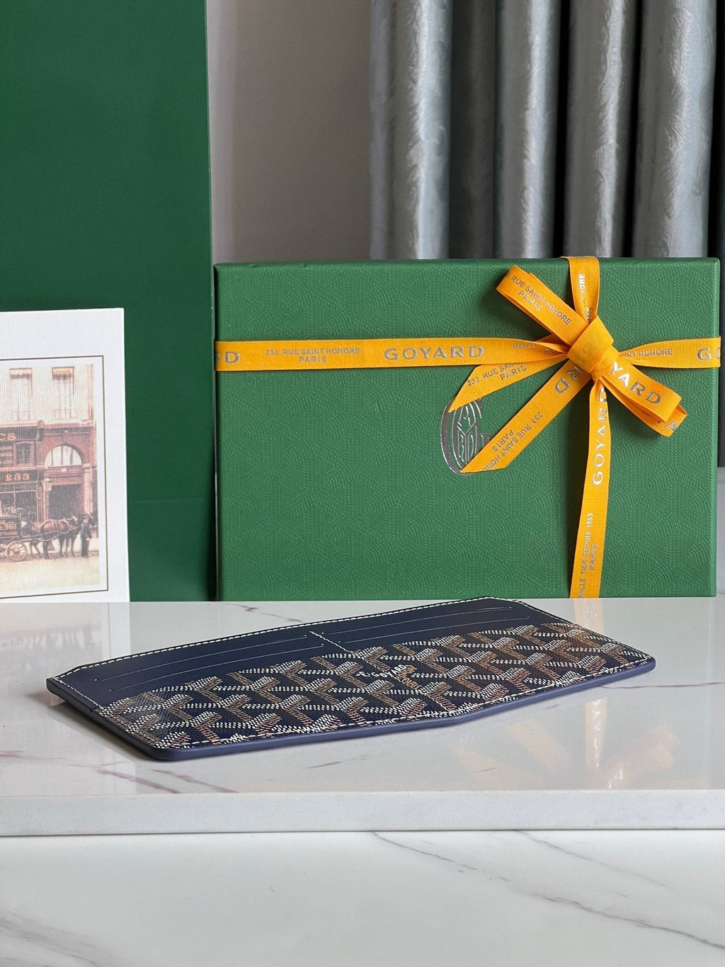GOYARD INSERT LOUISE 21 IN GUNPOWDER BLUE GOYARDINE CANVAS