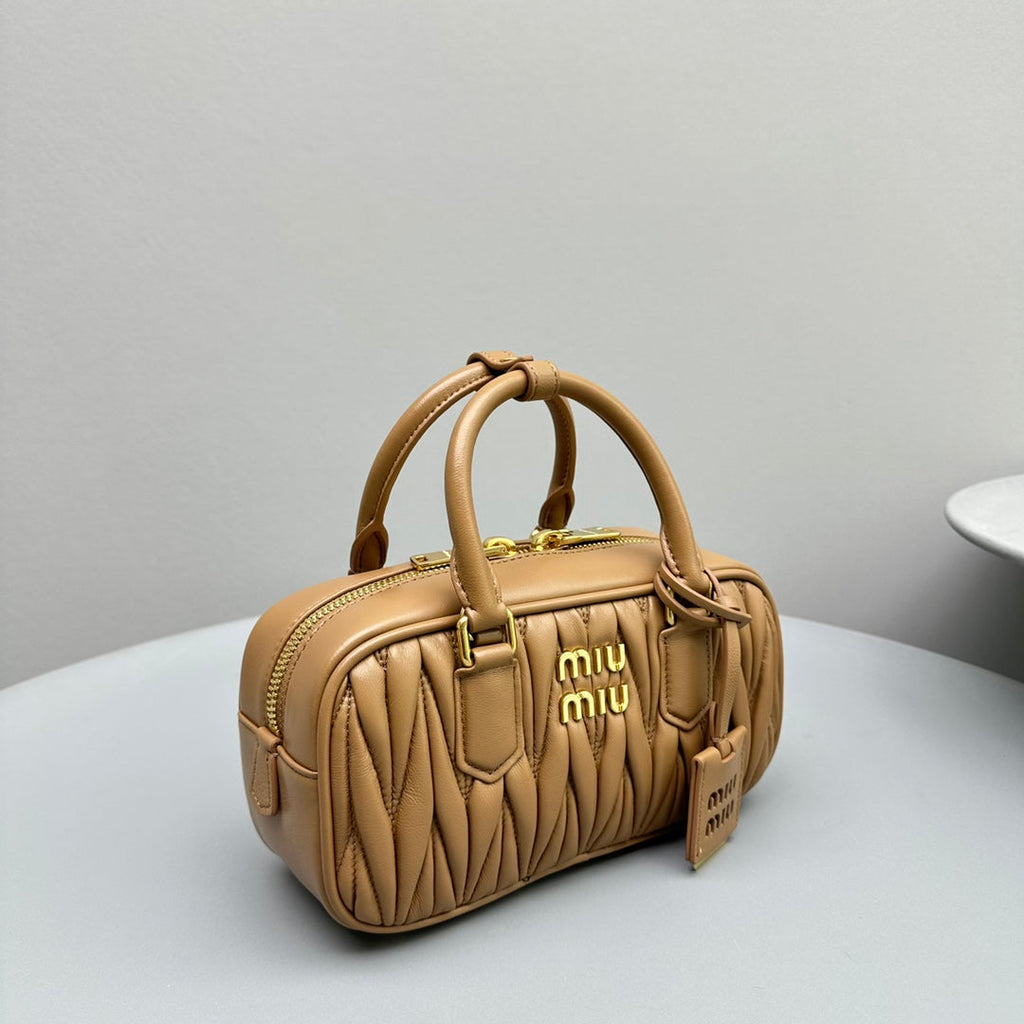 MIU MIU ARCADIE 23 BAG IN NAPLES YELLOW LAMBSKIN