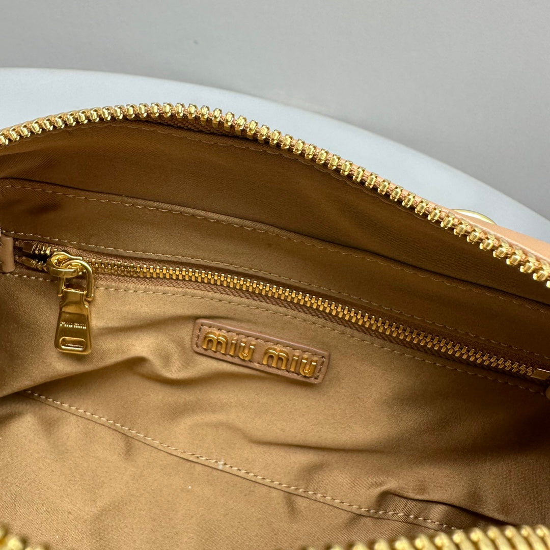 MIU MIU ARCADIE 23 BAG IN NAPLES YELLOW LAMBSKIN