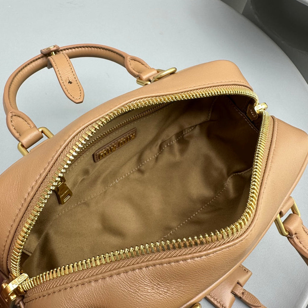 MIU MIU ARCADIE 23 BAG IN NAPLES YELLOW LAMBSKIN