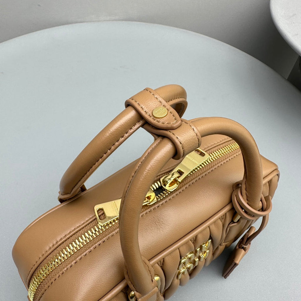 MIU MIU ARCADIE 23 BAG IN NAPLES YELLOW LAMBSKIN