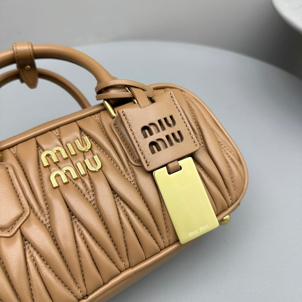 MIU MIU ARCADIE 23 BAG IN NAPLES YELLOW LAMBSKIN