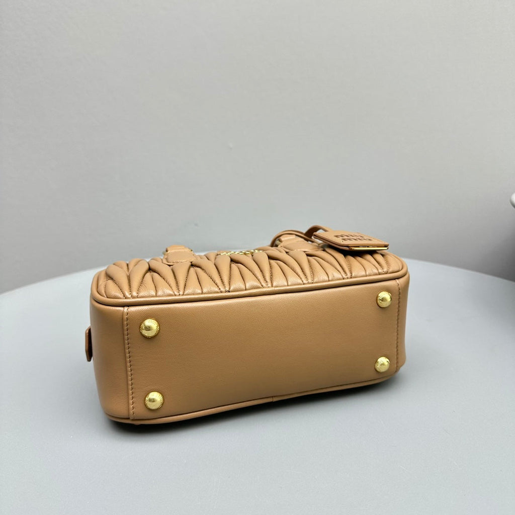 MIU MIU ARCADIE 23 BAG IN NAPLES YELLOW LAMBSKIN