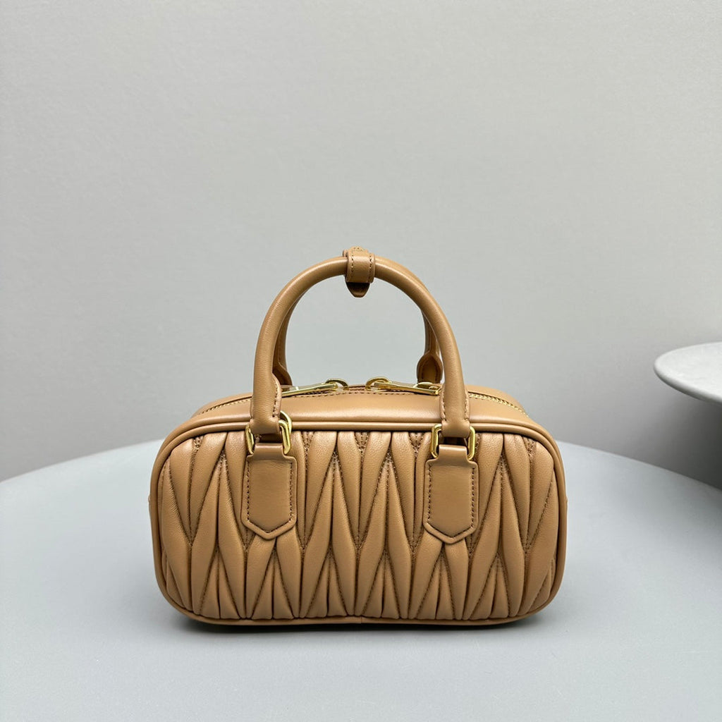 MIU MIU ARCADIE 23 BAG IN NAPLES YELLOW LAMBSKIN