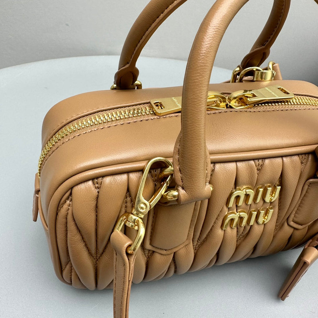 MIU MIU ARCADIE 23 BAG IN NAPLES YELLOW LAMBSKIN