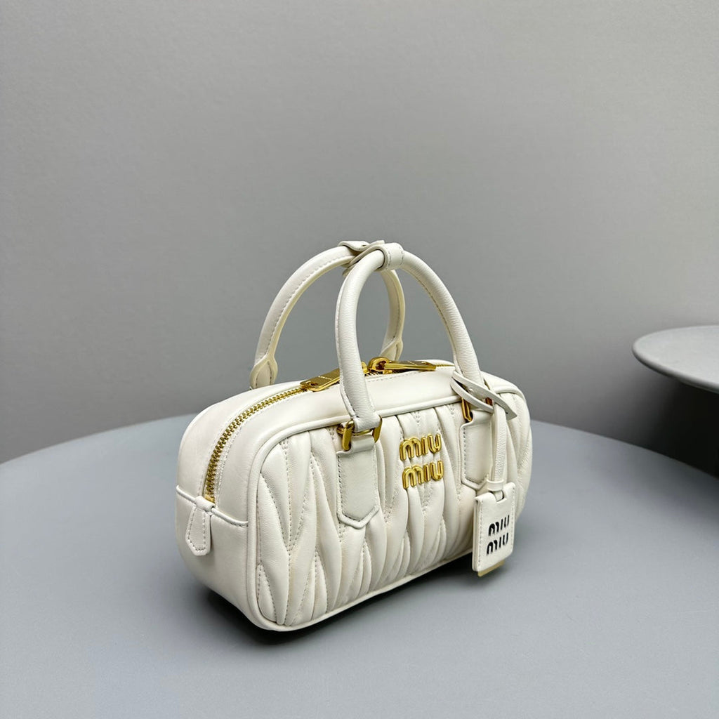 MIU MIU ARCADIE 23 BAG IN WHITE LAMBSKIN