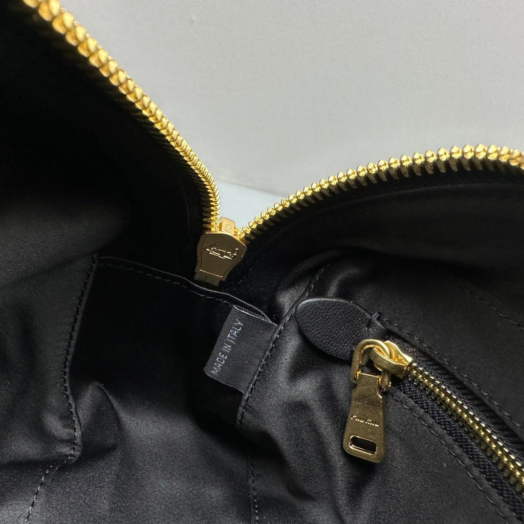 MIU MIU ARCADIE 23 BAG IN BLACK LAMBSKIN