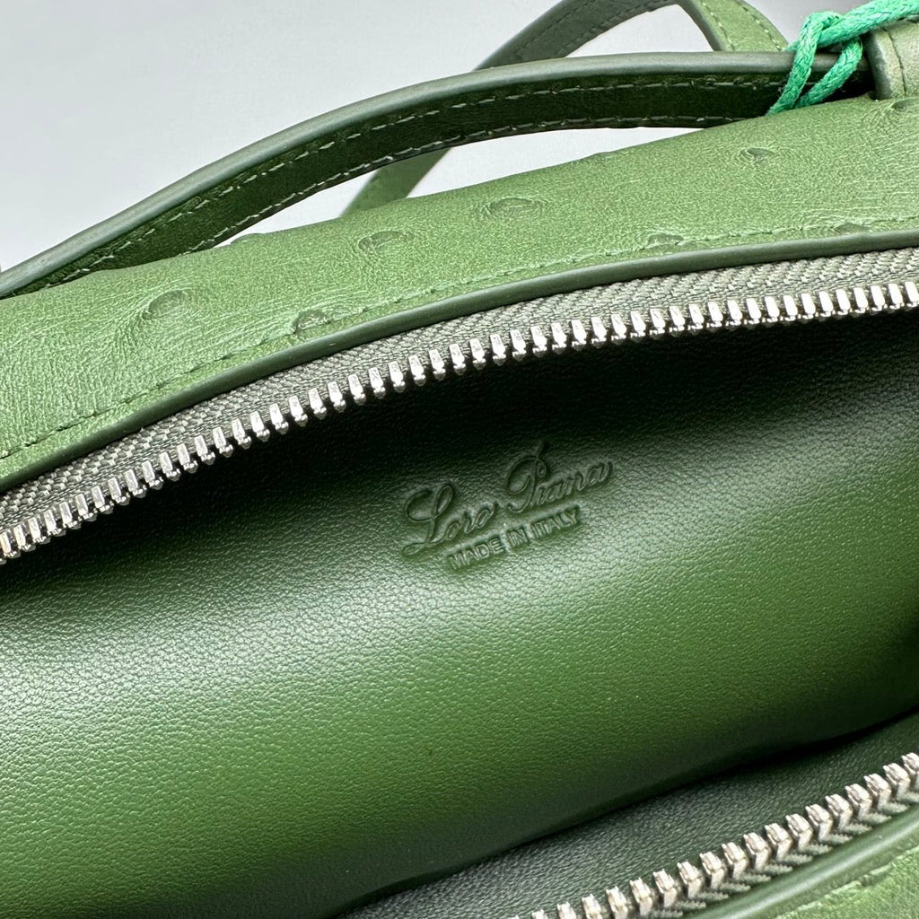 LORO PIANA EXTRA POCKET L19 IN JUNGLE GREEN OSTRICH LEATHER