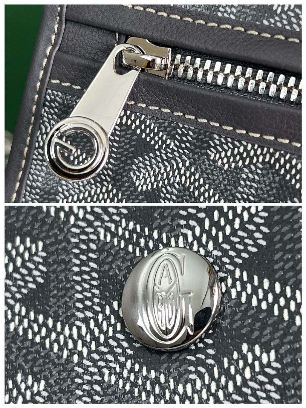 GOYARD SAINT LÉGER BACKPACK 35 IN BLACK GOYARDINE CANVAS AND CALFSKIN WITH CARTOON PATCH