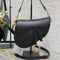 DIOR SADDLE BAG 24 IN BLACK CALFSKIN GOLD HARDWARE