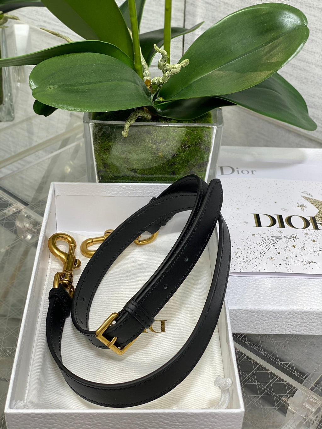 DIOR SADDLE BAG 24 IN BLACK CALFSKIN GOLD HARDWARE
