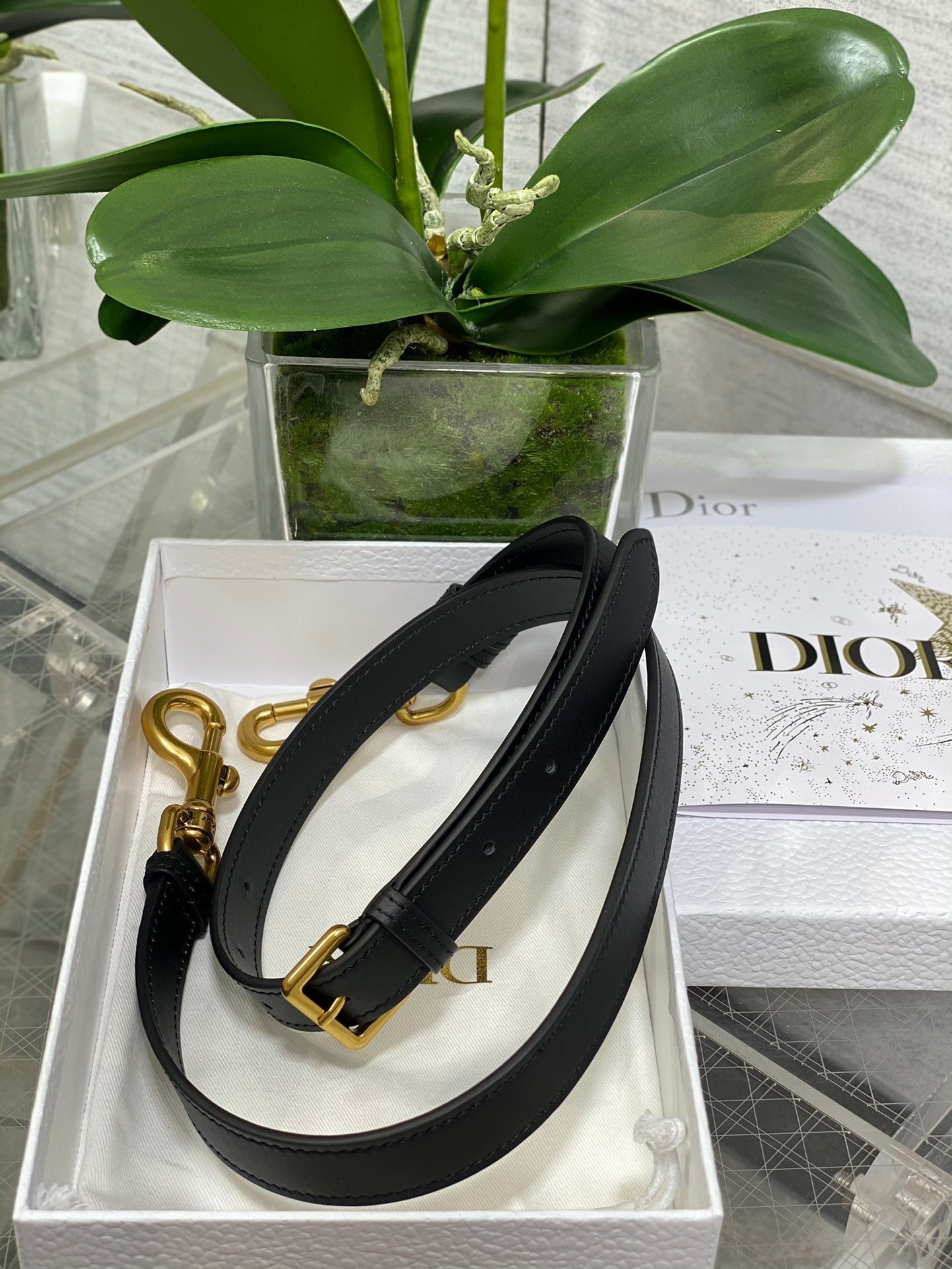 DIOR SADDLE BAG 24 IN BLACK CALFSKIN GOLD HARDWARE