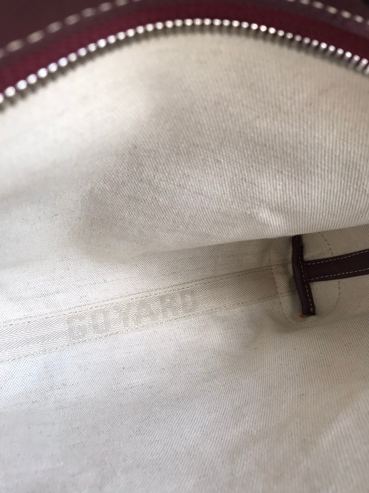 GOYARD CONTI POUCH 24 IN WINE RED LAMBSKIN AND GOYARDINE CANVAS