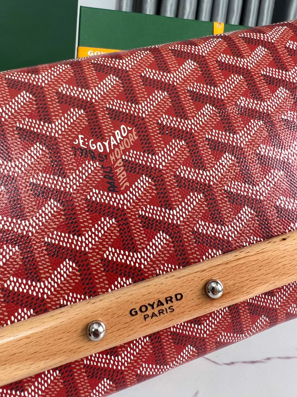 GOYARD MONTE-CARLO PM CLUTCH 25 IN CLASSIC RED GOYARDINE CANVAS