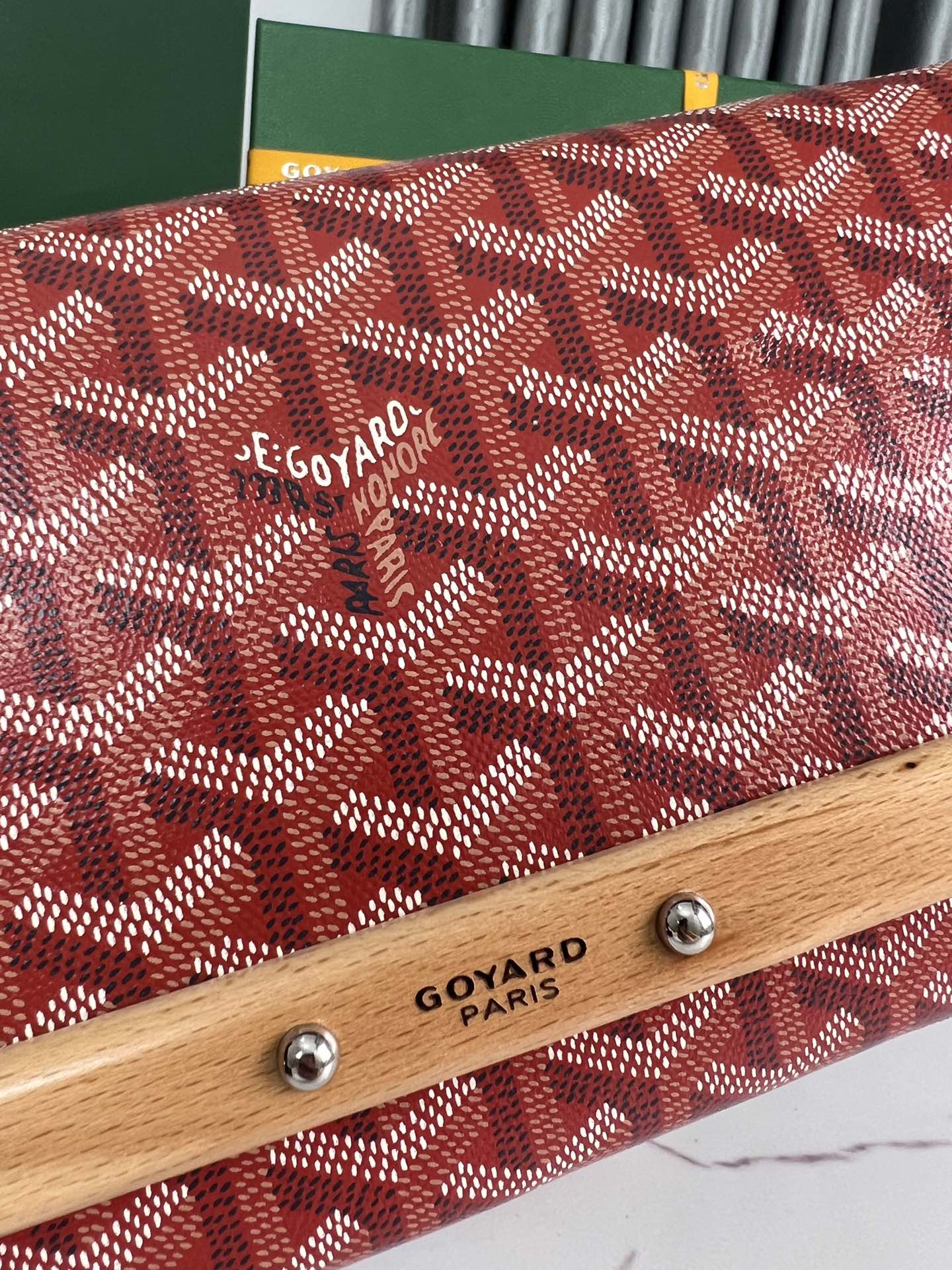 GOYARD MONTE-CARLO PM CLUTCH 25 IN CLASSIC RED GOYARDINE CANVAS