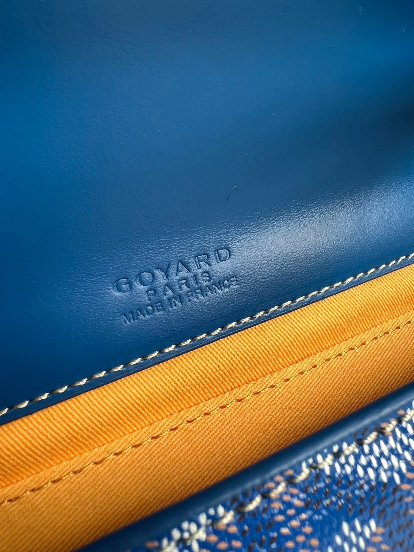 GOYARD MONTE-CARLO PM CLUTCH 25 IN SAPPHIRE BLUE GOYARDINE CANVAS