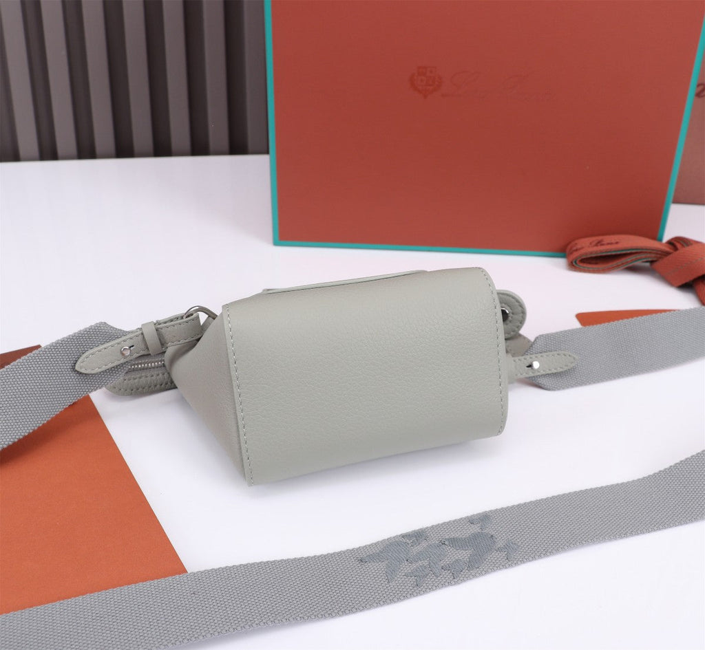 LORO PIANA NANO SMILE BAG 18 IN HARBOR GRAY CALFSKIN