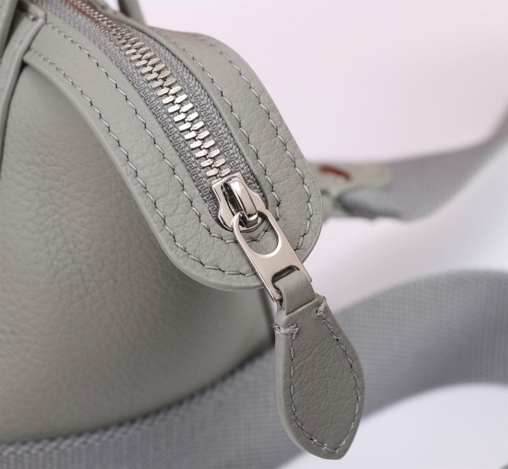 LORO PIANA NANO SMILE BAG 18 IN HARBOR GRAY CALFSKIN