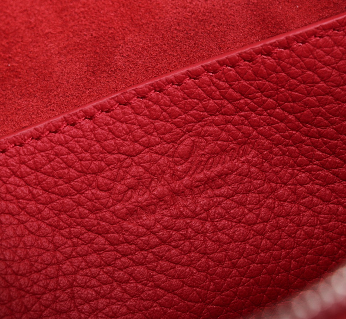 LORO PIANA NANO SMILE BAG 18 IN CRIMSON RED CALFSKIN