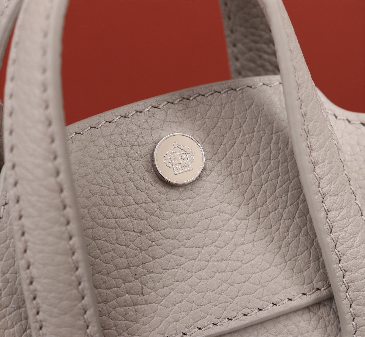LORO PIANA NANO SMILE BAG 18 IN PASTEL GRAY CALFSKIN