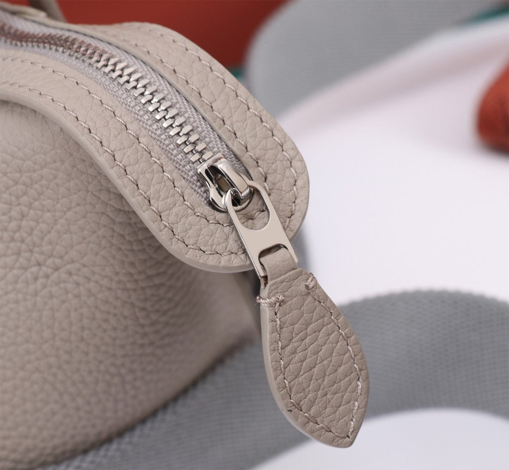 LORO PIANA NANO SMILE BAG 18 IN PASTEL GRAY CALFSKIN