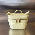 BOTTEGA VENETA MINI VANITY CASE 18 IN BEIGE CREAM LAMBSKIN