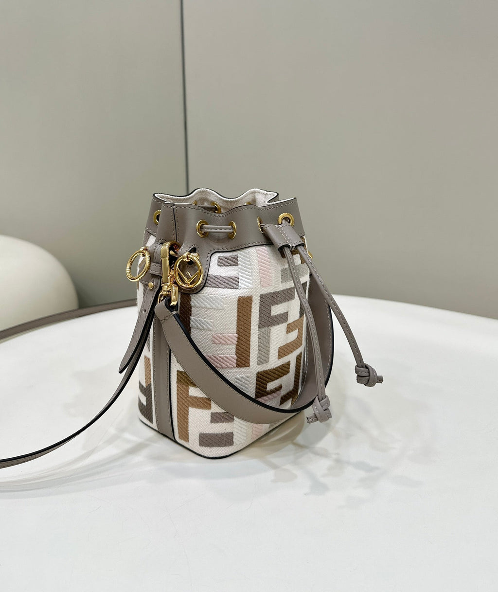 FENDI MON TRESOR 18 WITH FF MOTIF IN MULTICOLOR JACQUARD FABRIC