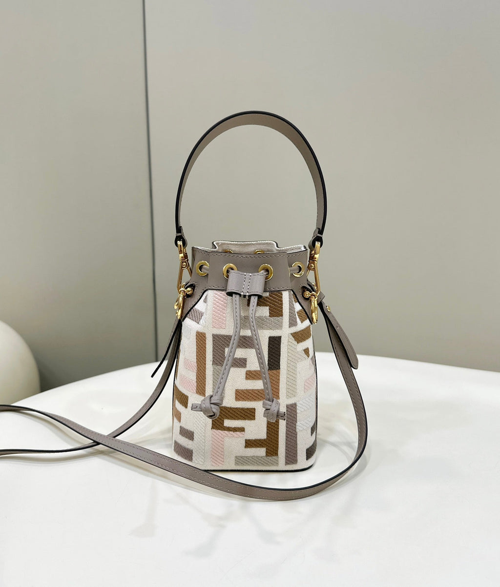 FENDI MON TRESOR 18 WITH FF MOTIF IN MULTICOLOR JACQUARD FABRIC