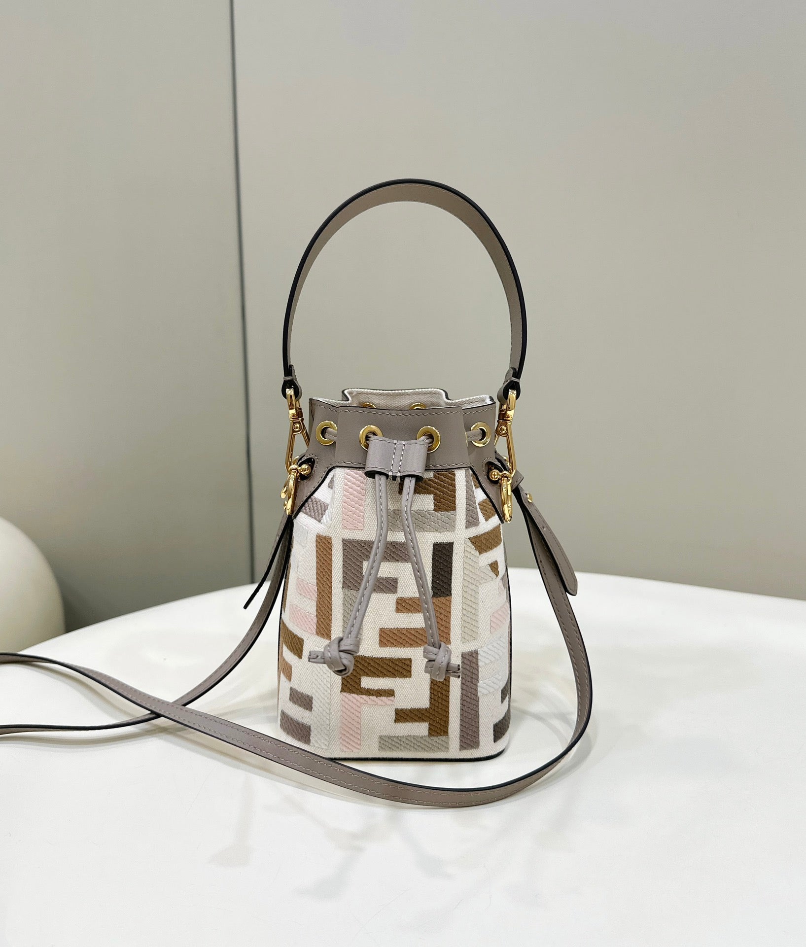 FENDI MON TRESOR 18 WITH FF MOTIF IN MULTICOLOR JACQUARD FABRIC