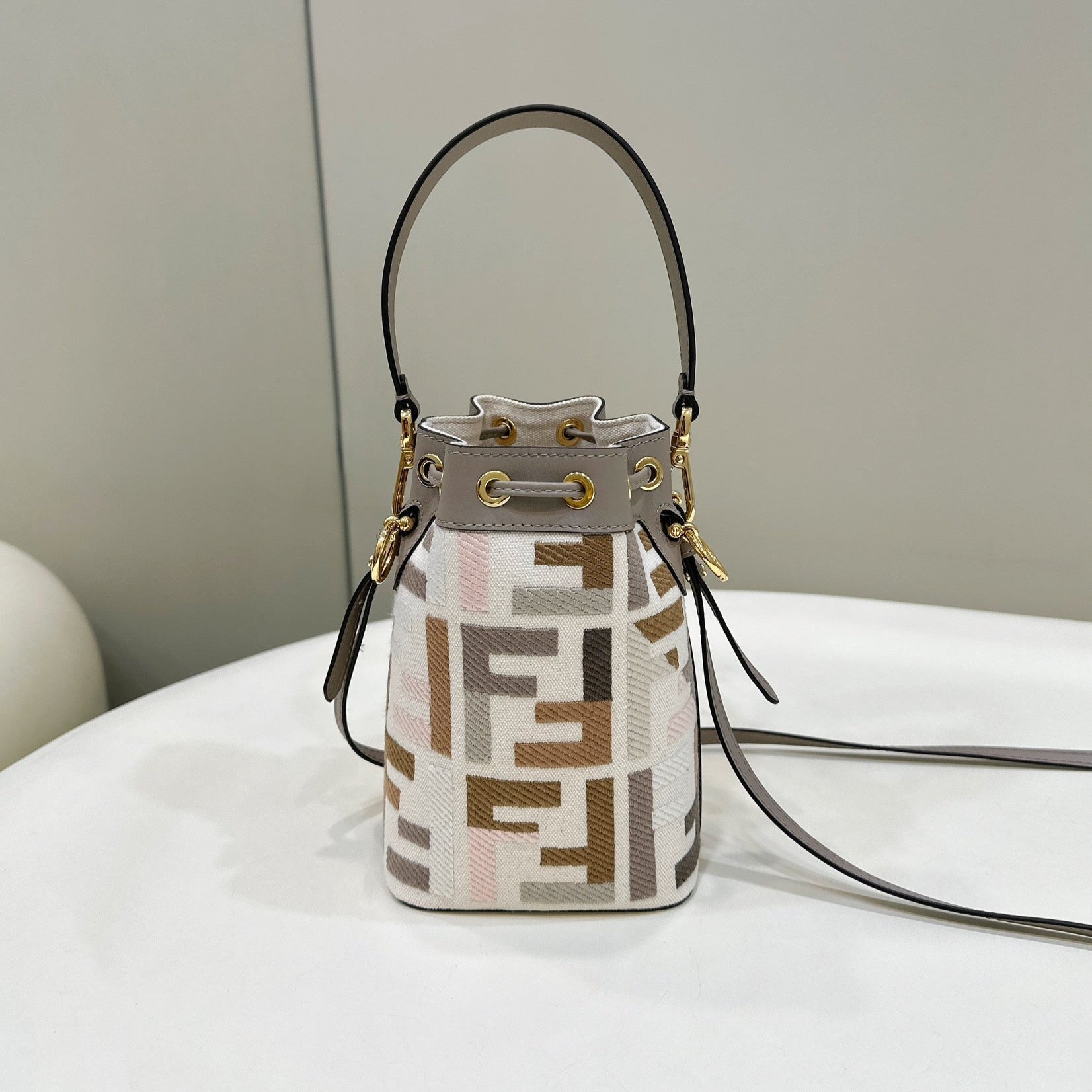 FENDI MON TRESOR 18 WITH FF MOTIF IN MULTICOLOR JACQUARD FABRIC