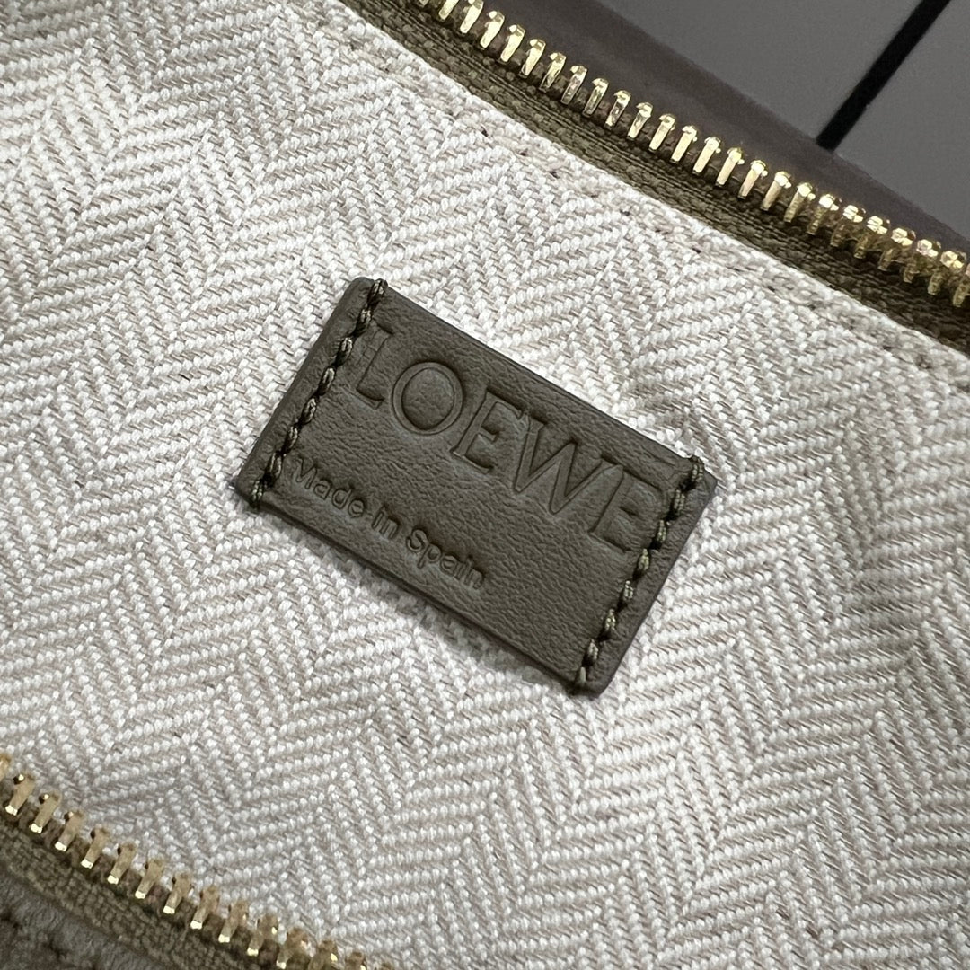 LOEWE LOE LUNA HOBO 28 BAG IN DARK OLIVE GREEN CALFSKIN
