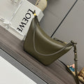LOEWE LOE LUNA HOBO 28 BAG IN DARK OLIVE GREEN CALFSKIN