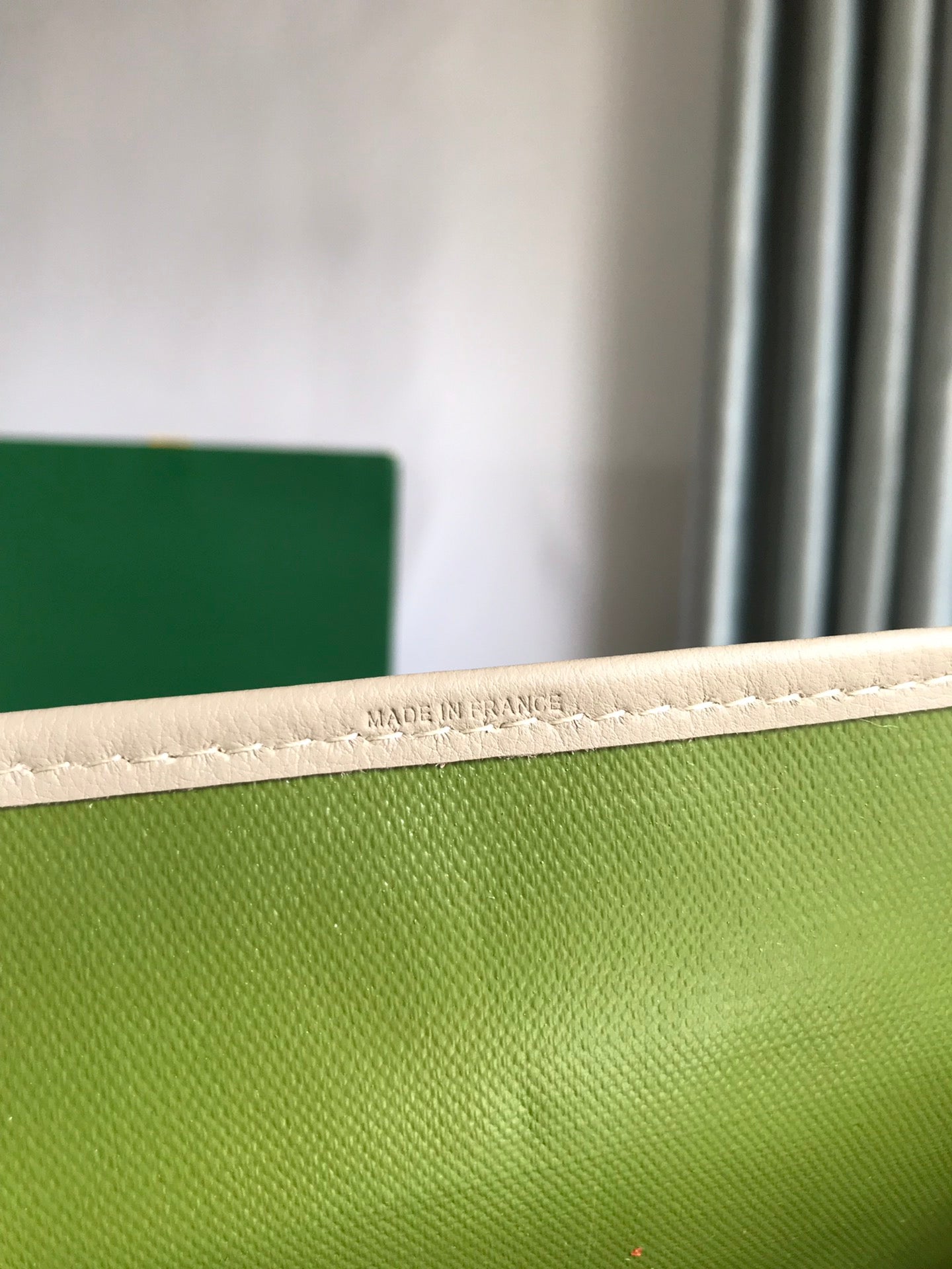 GOYARD SAINT LOUIS PM 34 IN GREY MIX GREEN GOYARDINE CANVAS AND CALFSKIN
