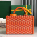 GOYARD GRAND HÔTEL TRUNK BAG 24 IN ORANGE GOYARDINE CANVAS AND CALFSKIN