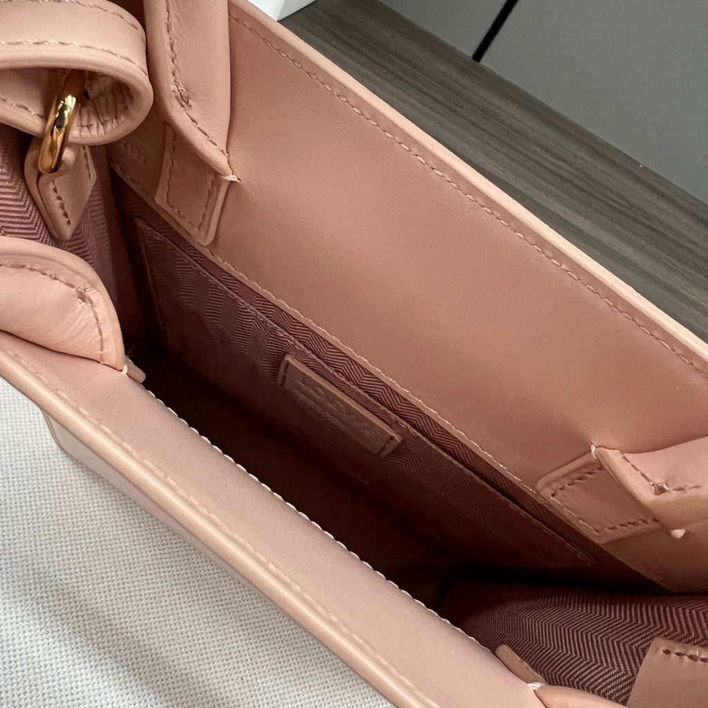 LOEWE STANDARD A5 TOTE BAG IN PEACH PINK CALFSKIN