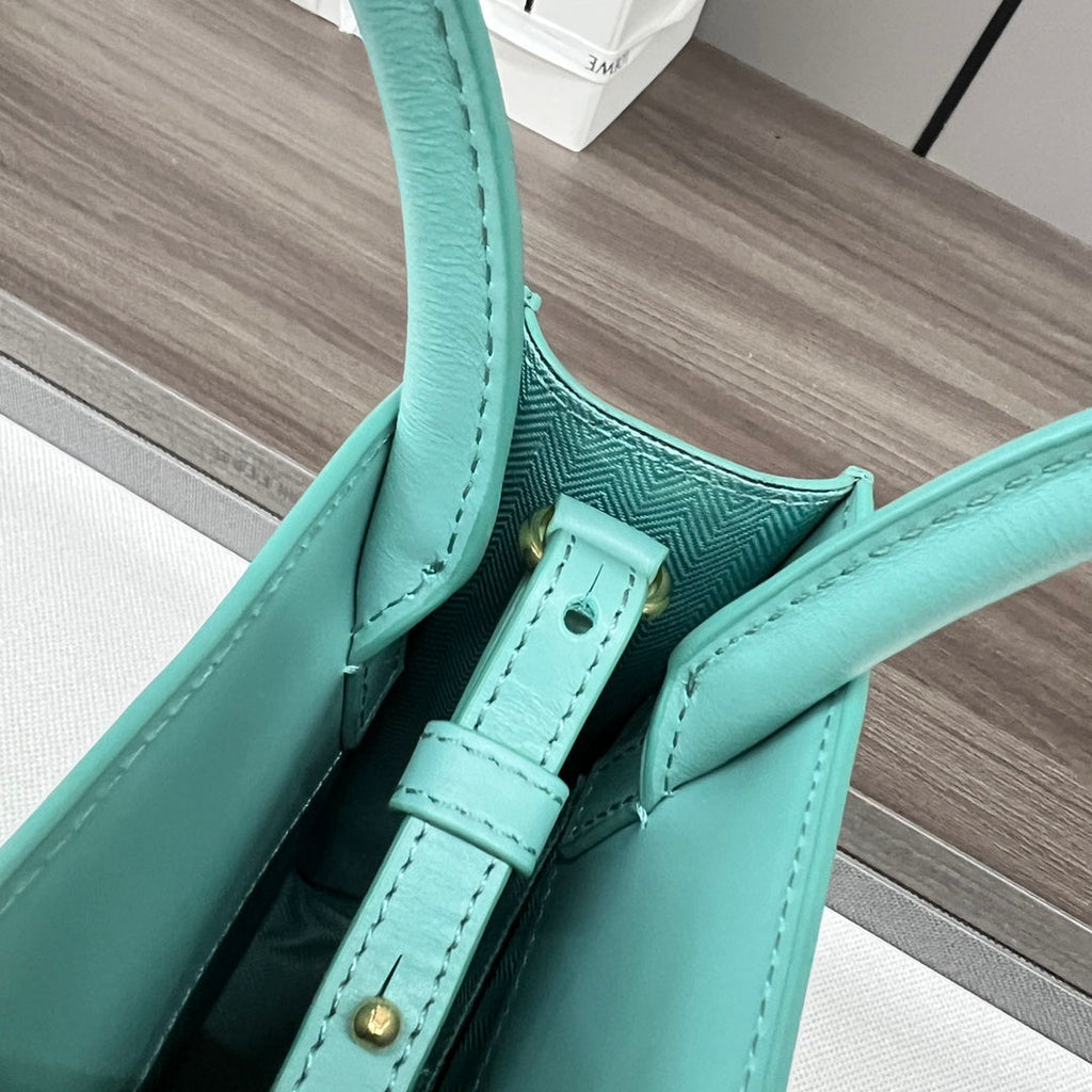 LOEWE STANDARD A5 TOTE BAG IN AQUAMARINE BLUE CALFSKIN