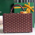 GOYARD GRAND HÔTEL TRUNK BAG 24 IN BURGUNDY RED GOYARDINE CANVAS AND CALFSKIN