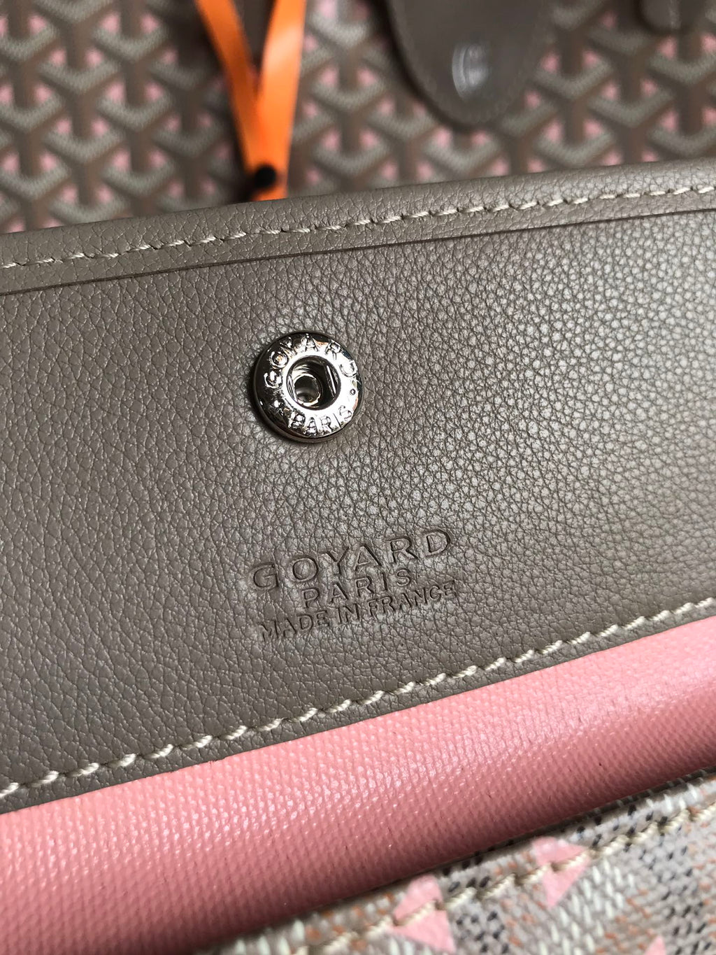 GOYARD SAINT LOUIS PM 34 IN GREY MIX PINK GOYARDINE CANVAS AND CALFSKIN