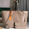 GOYARD SAINT LOUIS PM 34 IN GREY MIX PINK GOYARDINE CANVAS AND CALFSKIN